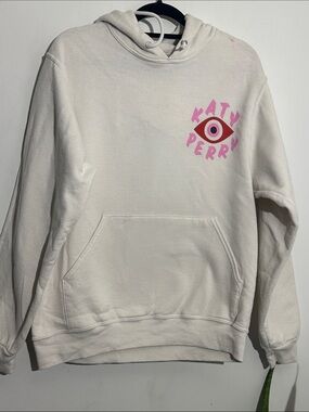 Katy Perry Collections Cream Hoodie with Pink and Red Eye Logo